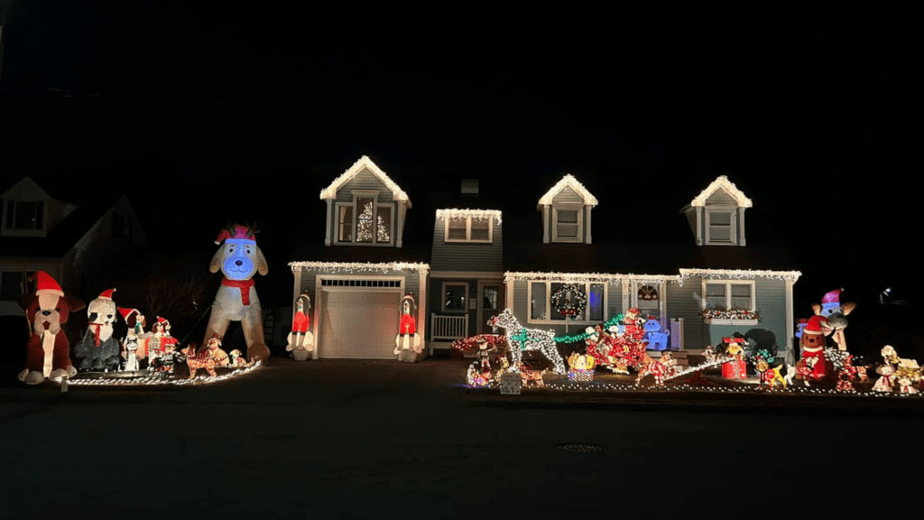 Largest Christmas Dog Theme Display House